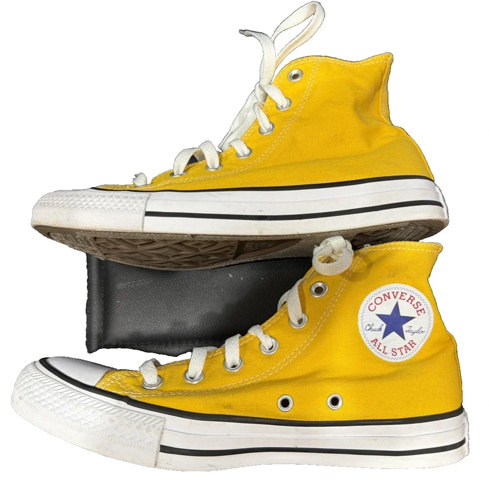 Converse Chuck Taylor All Star Yellow High Top Sneakers Women’s 8 - Picture 6 of 10